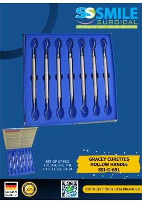 Gracey Curette Hollow Handle (Set of 7 Pieces)