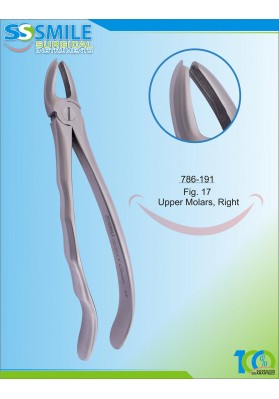 Extracting Forcep Anatomical Handle Fig. 17 Upper Molars, Right