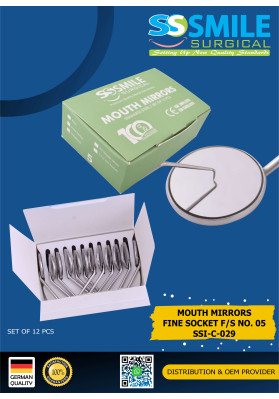 Mouth Mirror Fine Socket Front Surface No. 5 (Set of 12 Pieces)