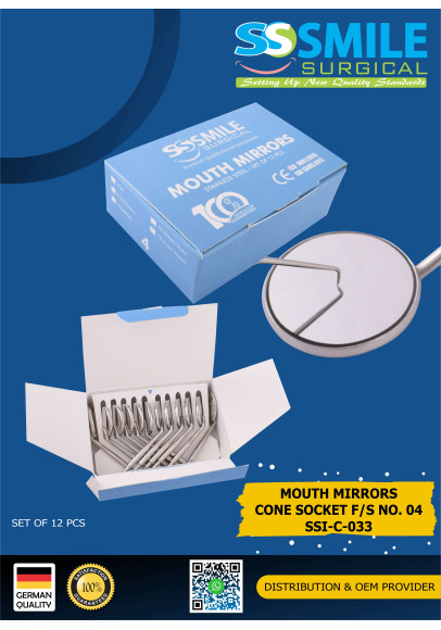 Mouth Mirror Cone Socket Front Surface No. 4 (Set Of 12 Pieces)