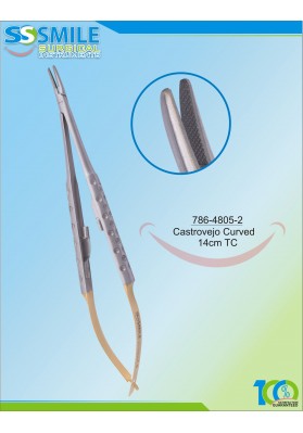 Castrovejo Needle Holder Curved 14 cm TC